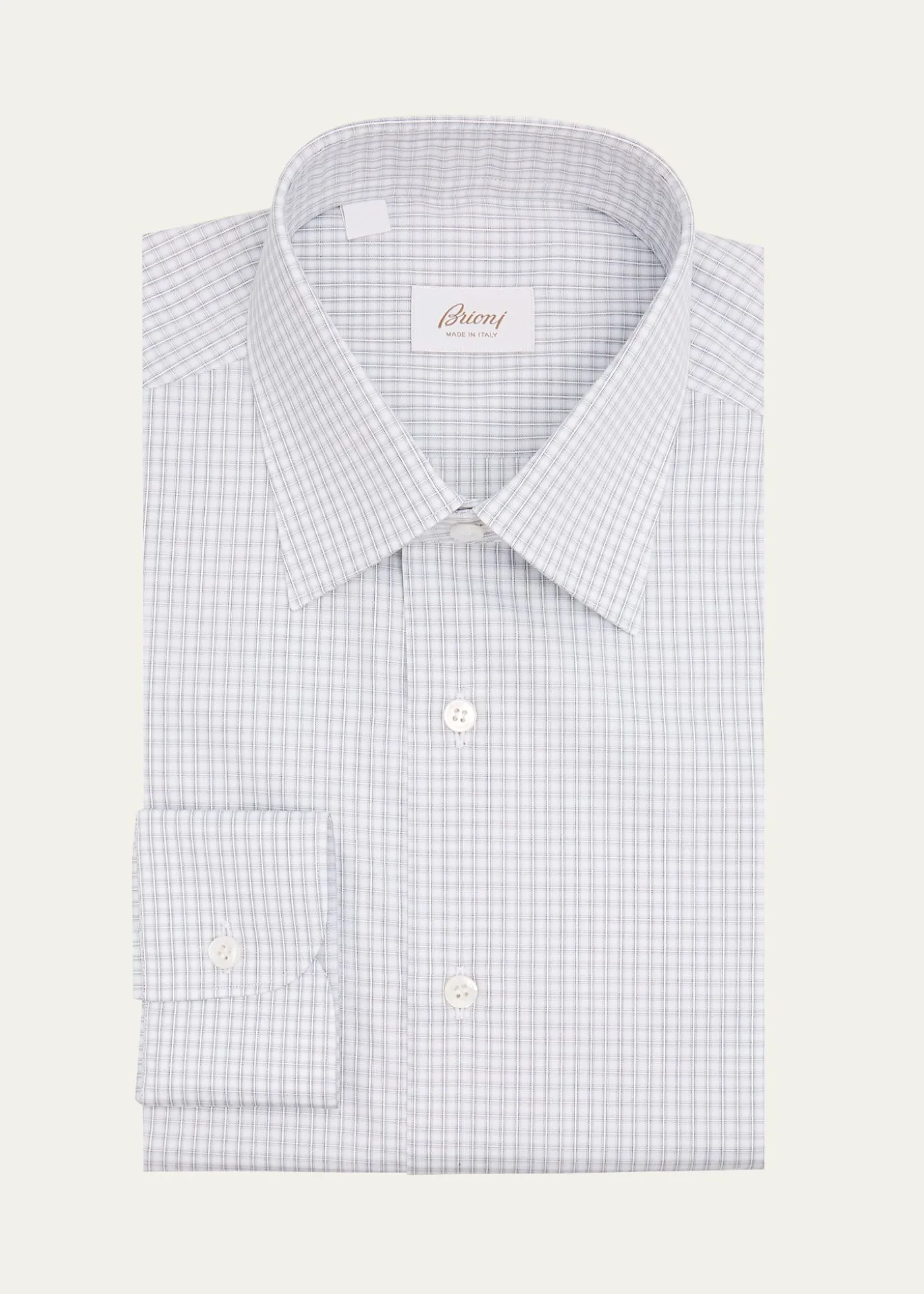 BrioniMen's Classic-Fit Micro-Check Cotton Dress Shirt