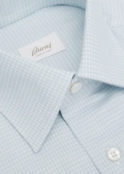 BrioniMen's Cotton Textured-Check Point Collar Dress Shirt