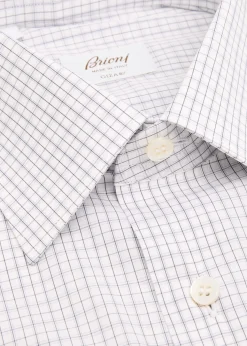 BrioniMen's Giza 87 Cotton Grid Check Dress Shirt