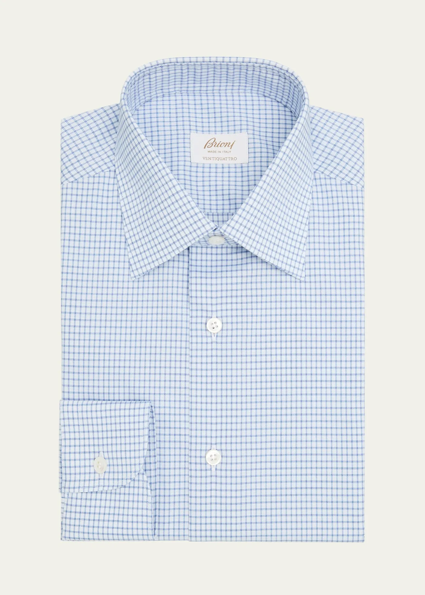 BrioniMen's Ventiquattro Cotton Grid Check Dress Shirt