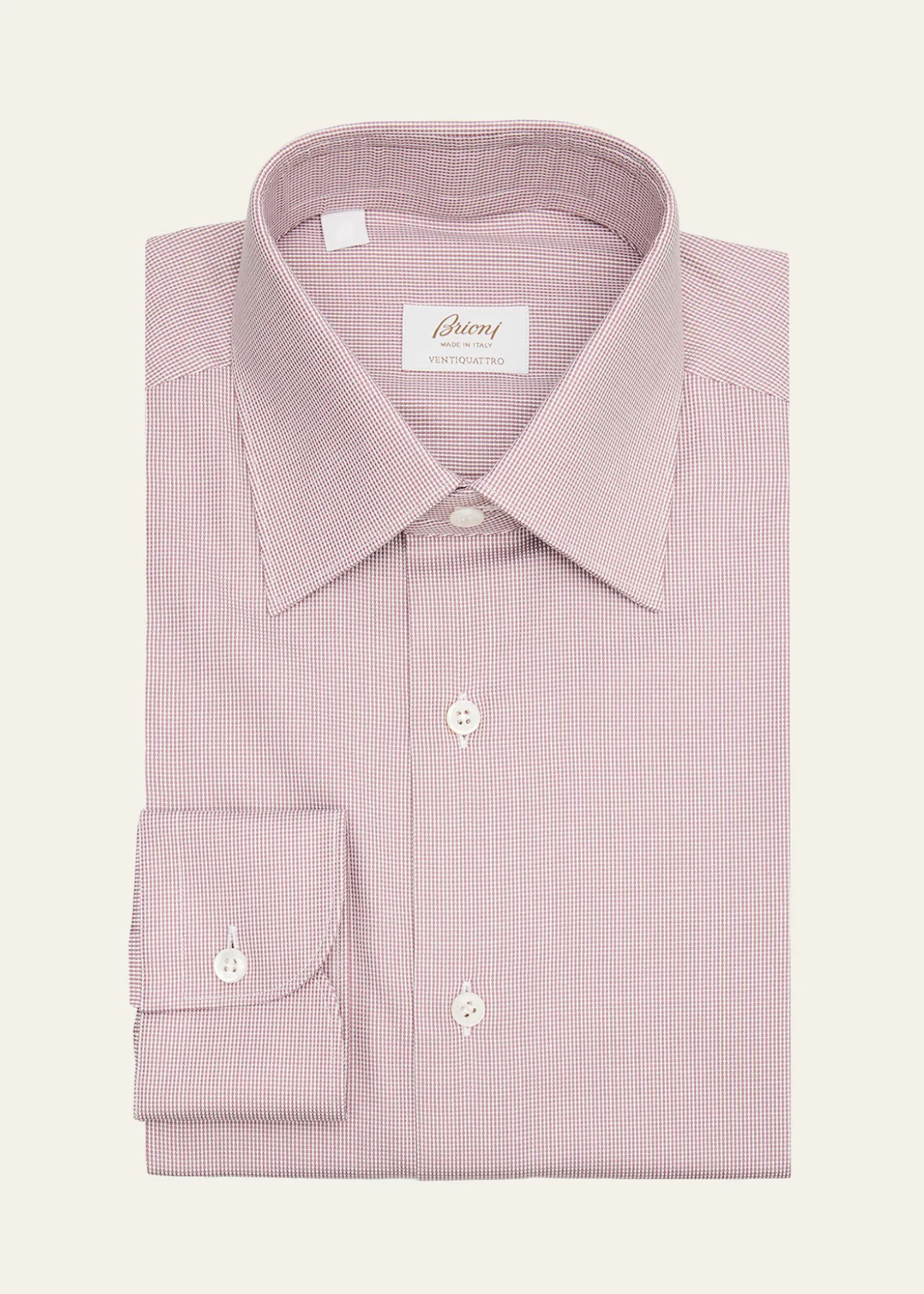 BrioniMen's Ventiquattro Cotton Micro-Houndstooth Dress Shirt
