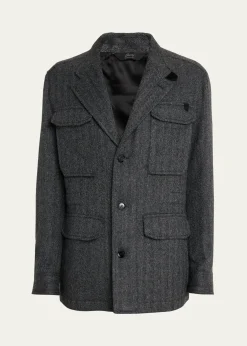 BrioniMen's Baby Alpaca Herringbone Jacket