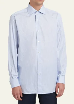 BrioniMen's Fine-Stripe Cotton Sport Shirt