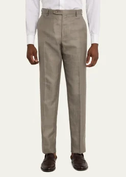 BrioniMen's Silk Twill Flat-Front Trousers