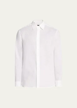 BrioniMen's Solid Linen Sport Shirt