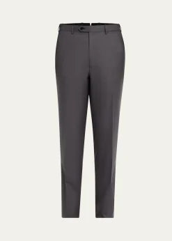 BrioniMen's Solid Twill Dress Trousers