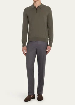 BrioniMen's Solid Twill Dress Trousers