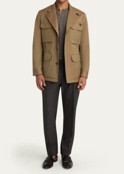 BrioniMen's Wool-Blend Sahariana Jacket