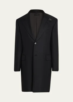 BrioniMen's Wool Chevron Single-Breasted Overcoat