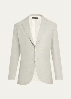 BrioniMen's Wool Plume Plaid Single-Breasted Sport Coat