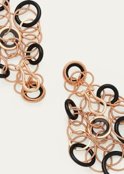 BuccellatiHawaii 18K Rose Gold & Onyx Pendant Earrings, 7cm