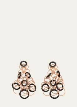 BuccellatiHawaii 18K Rose Gold & Onyx Pendant Earrings, 7cm