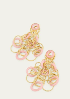 BuccellatiHawaii 18K Yellow Gold Pink Opal Earrings, 5cm