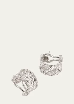 Buccellati18K Gold Ramage Half Hoop Diamond Earrings