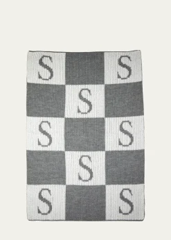Butterscotch BlankeesInitial & Colorblock Stroller Blanket, Personalized