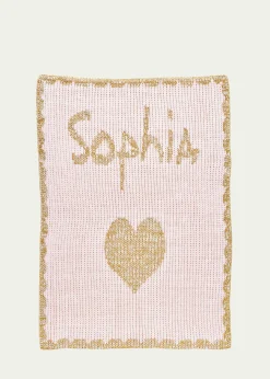 Butterscotch BlankeesSingle Heart Metallic Crib Blanket, Personalized