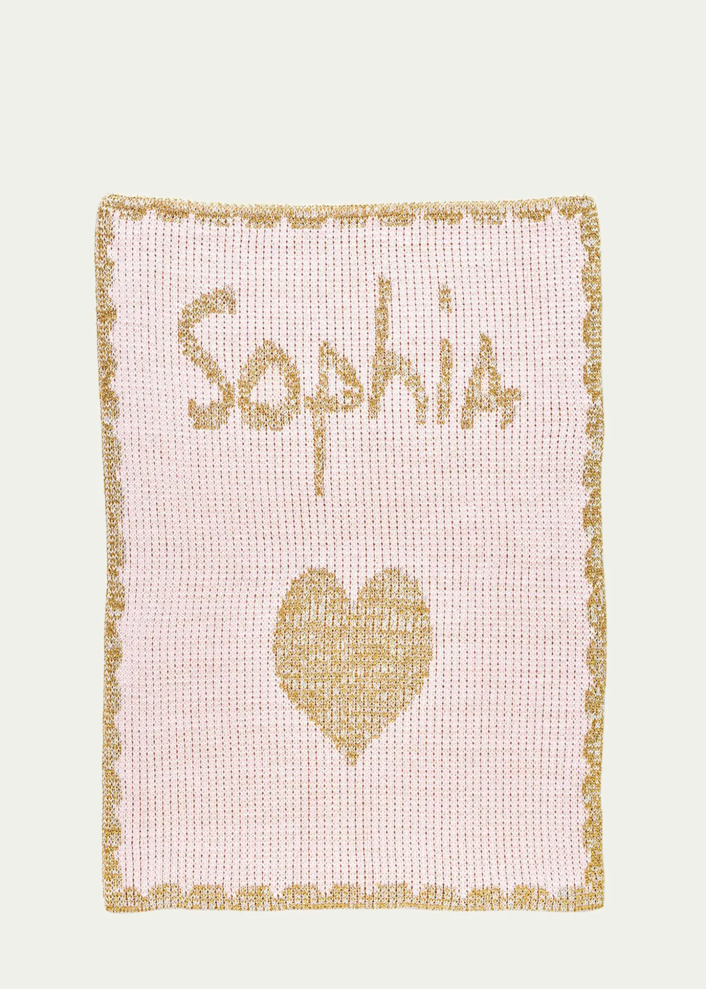 Butterscotch BlankeesSingle Heart Metallic Crib Blanket, Personalized