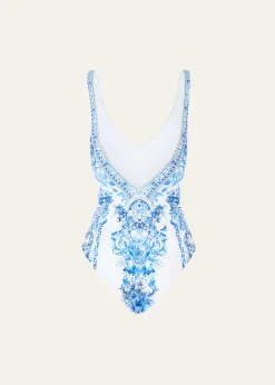 CamillaCeramic Panoramic V-Neck One-Piece Swimsuit