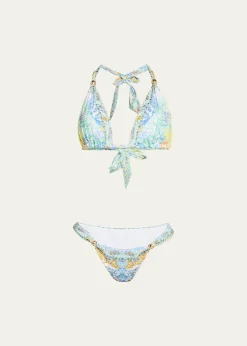 CamillaDial Up The Tiles Soft-Tie Two-Piece Swimsuit