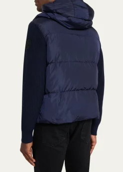 Canada GooseMen's HyBridge® Wool-Knit Nylon Down Hooded Jacket