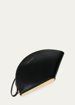 Carolina HerreraConsuelo Fan-Shaped Leather Clutch Bag