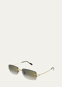 CartierMen's CT0550SM Metal Rectangle Sunglasses