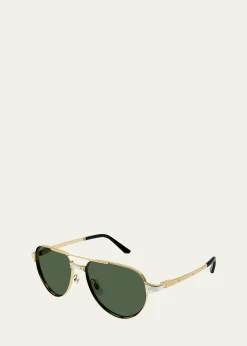 CartierMen's Metal Aviator Sunglasses