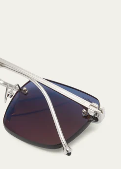 CartierMen's Rimless Rectangle Metal Sunglasses