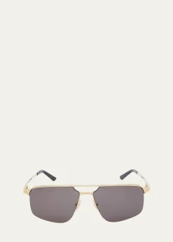 CartierMen's Square Rimless Metal Sunglasses