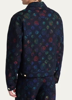 CASABLANCAMen's Heat Map Denim Jacket