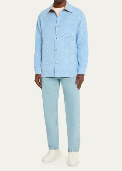 CASABLANCAMen's Wool Monogram Shirt Jacket