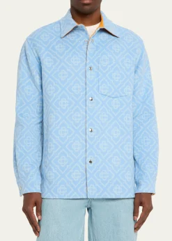 CASABLANCAMen's Wool Monogram Shirt Jacket