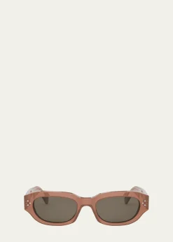 CelineMen's 3 Dots Acetate Rectangle Sunglasses