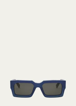 CelineMen's 3-Dot Acetate Rectangle Sunglasses