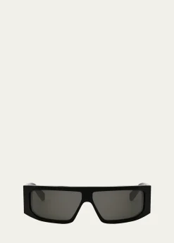 CelineMen's Acetate-Nylon Rectangle Sunglasses