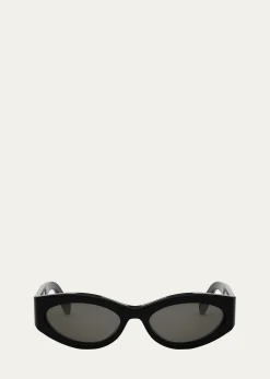 CelineMen's Monochroms Acetate Oval Sunglasses
