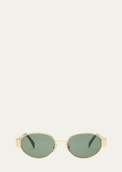 CelineMen's Triomphe Metal Oval Sunglasses