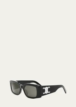 CelineMen's Triomphe Rectangular Acetate Sunglasses