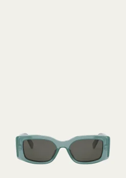 CelineMen's Triomphe Rectangular Acetate Sunglasses
