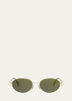 CelineTriomphe Oval Metal Sunglasses