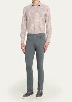 Cesare AttoliniMen's Cotton and Cashmere Slim Five-Pocket Pants