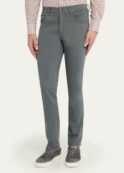 Cesare AttoliniMen's Cotton and Cashmere Slim Five-Pocket Pants