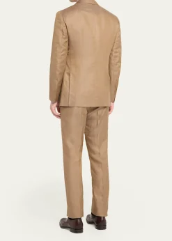 Cesare AttoliniMen's Linen and Silk Topstitch-Pocket Two-Piece Suit
