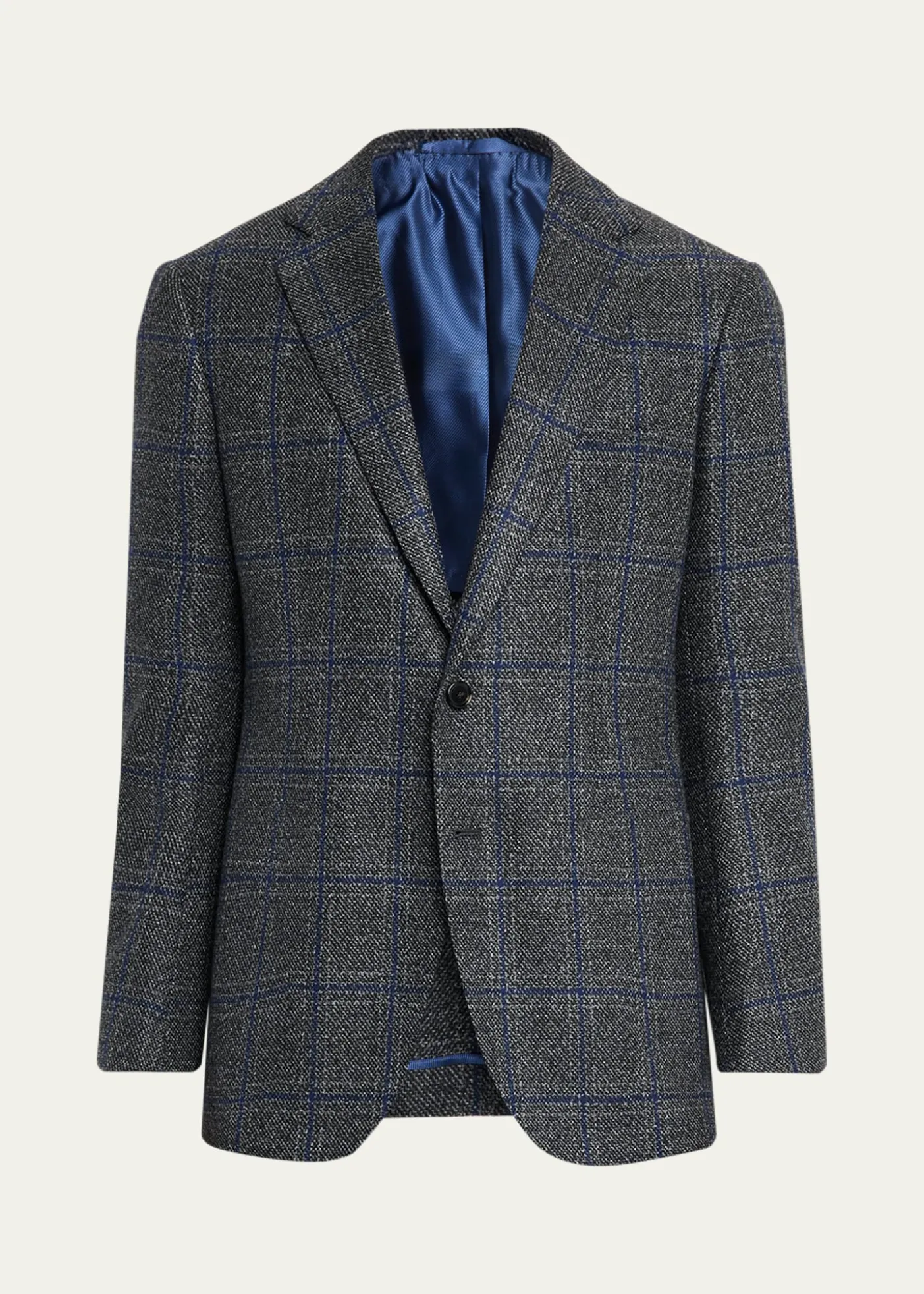 Cesare AttoliniMen's Windowpane Wool Two-Button Jacket