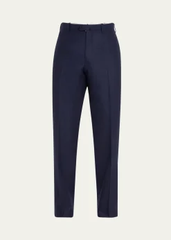 Cesare AttoliniMen's Flat-Front Flannel Trousers