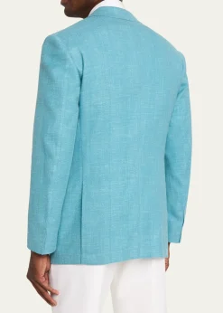 Cesare AttoliniMen's Herringbone Patch Pocket Single-Breasted Sport Coat