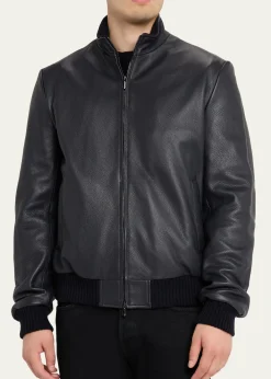 Cesare AttoliniMen's Leather Bomber Jacket