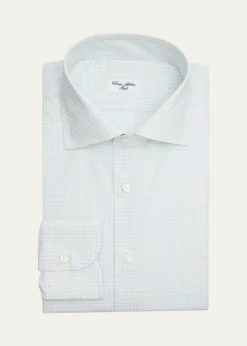Cesare AttoliniMen's Micro-Gingham Cotton Dress Shirt