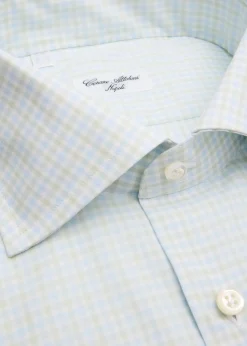 Cesare AttoliniMen's Micro-Gingham Cotton Dress Shirt