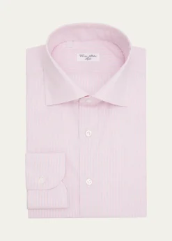 Cesare AttoliniMen's Micro-Plaid Cotton Dress Shirt